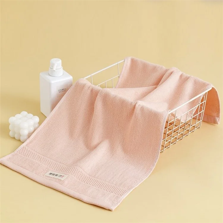 Toalha de Algodão Macio Altamente Absorvente Toalha de Banho Toalha de Mão Pano de Limpeza Facial - Rosa