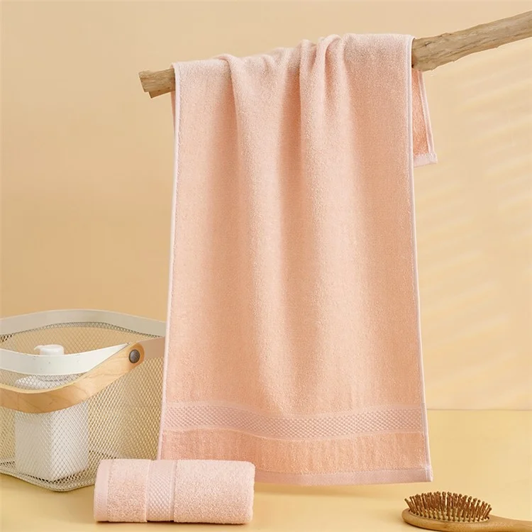 Toalha de Algodão Macio Altamente Absorvente Toalha de Banho Toalha de Mão Pano de Limpeza Facial - Rosa