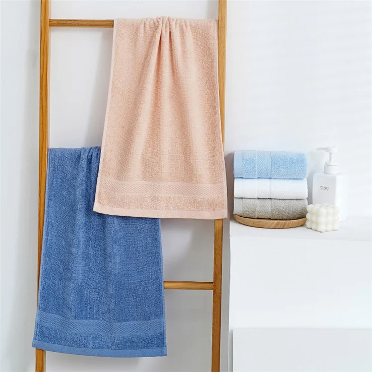 Toalha de Algodão Macio Altamente Absorvente Toalha de Banho Toalha de Mão Pano de Limpeza Facial - Rosa