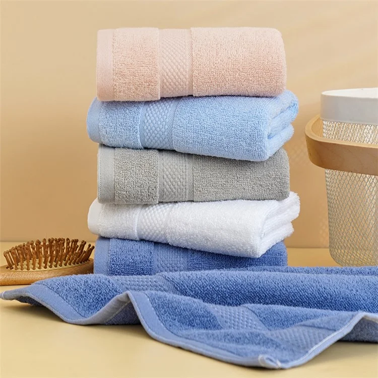 Toalha de Algodão Macio Altamente Absorvente Toalha de Banho Toalha de Mão Pano de Limpeza Facial - Rosa