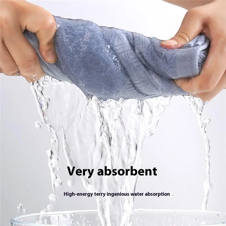 Toalha Altamente Absorvente Macia de Algodão Toalha de Banho Toalha de Mão Pano de Limpeza Facial - Azul
