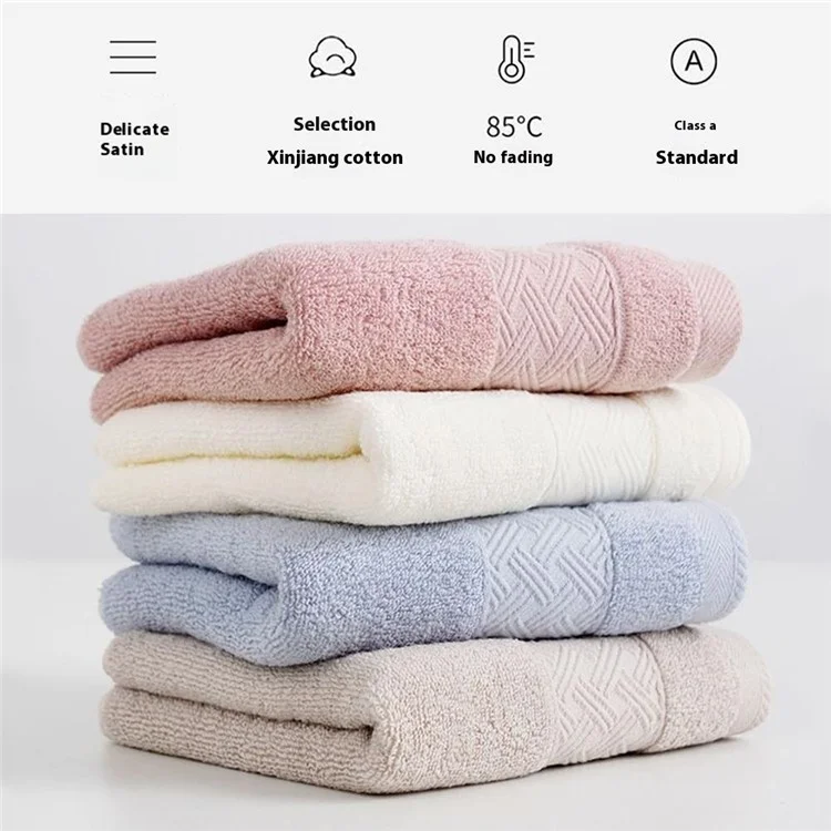 Toalha Altamente Absorvente Macia de Algodão Toalha de Banho Toalha de Mão Pano de Limpeza Facial - Azul