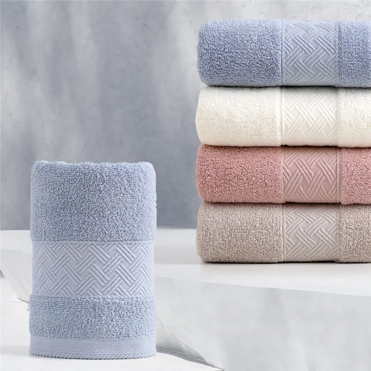 Toalha Altamente Absorvente Macia de Algodão Toalha de Banho Toalha de Mão Pano de Limpeza Facial - Azul