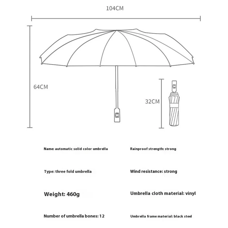 Windproof Large Umbrella 24-Rib Sun and Rain Proof Umbrella for 2 People - Sky Blue