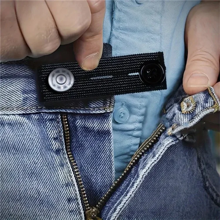 6 Botões Elásticos Extensor de Cinto para Calças Jeans para Homens, Mulheres Grávidas - Cáqui