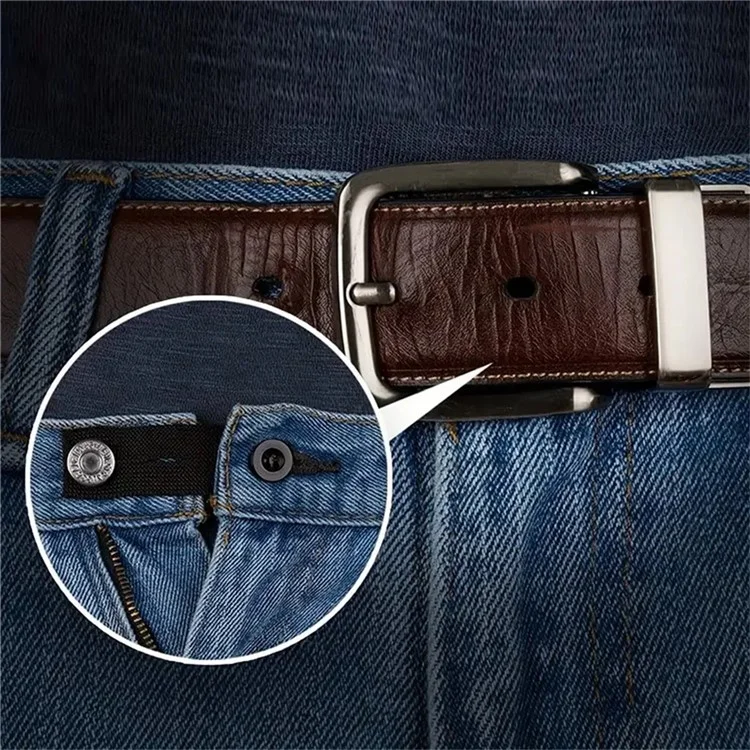 6 Botões Elásticos Extensor de Cinto para Calças Jeans para Homens, Mulheres Grávidas - Cáqui