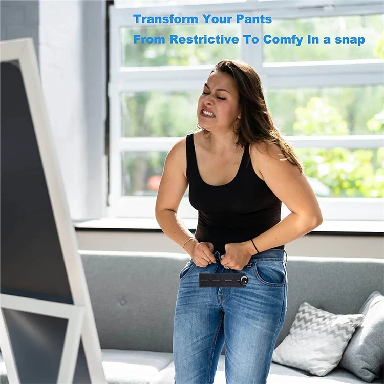 6PCS Elastic Waistband Extender Buttons Jeans Pants Waist Extenders for Men, Pregnant Women - White