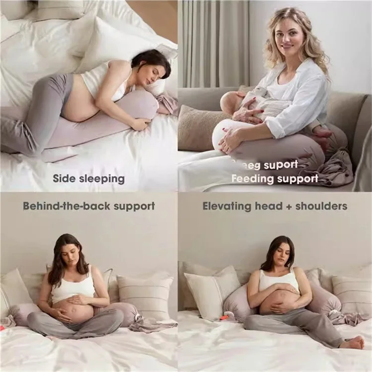 Adjustable Shaping Cushion for Side Sleeping Pregnancy Pillow for Back / Legs / Belly Support - Pink