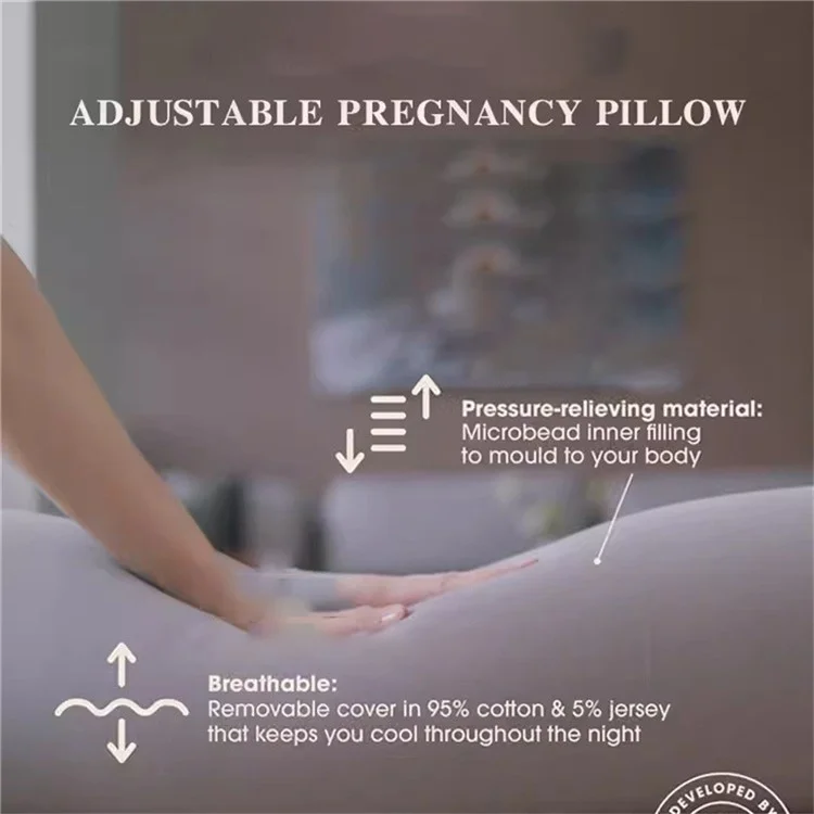 Adjustable Shaping Cushion for Side Sleeping Pregnancy Pillow for Back / Legs / Belly Support - Pink