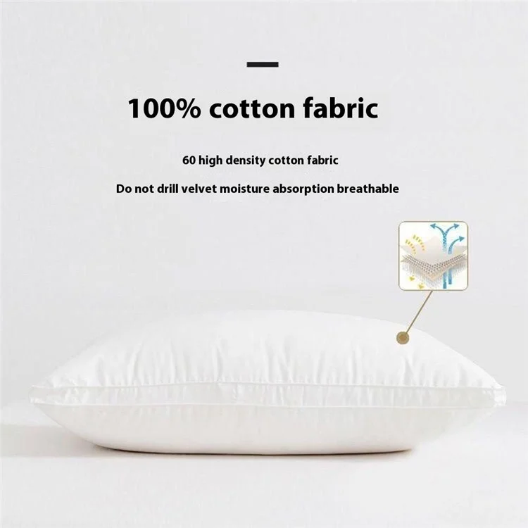 48x74cm Throw Pillow Insert Pure Cotton Cover High Pillow Polyester Stuffer Cushion 1000g