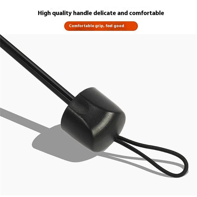 8 Ribs Solid Color Umbrella Business Student Manual Folding Umbrella - Black
