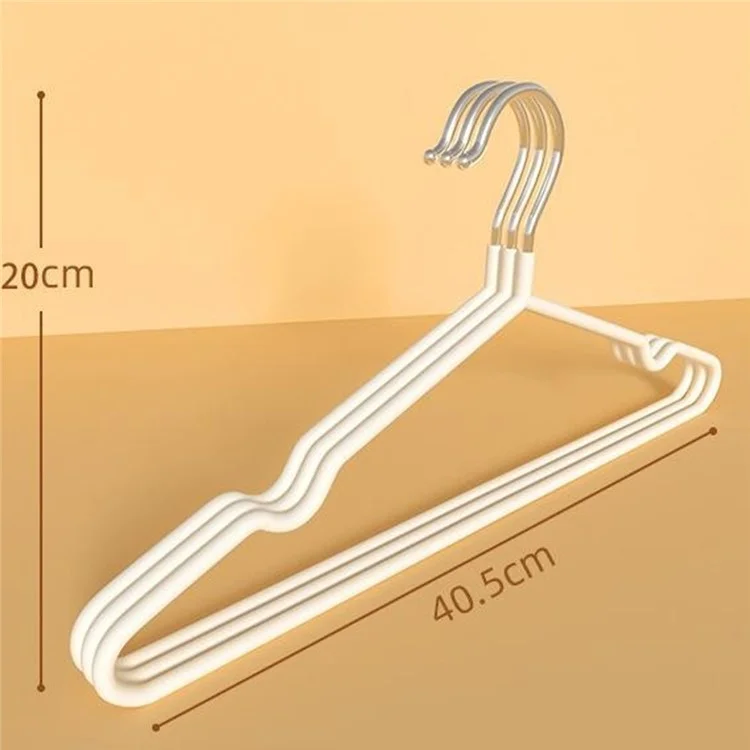 10 pezzi Grucce per vestiti con rivestimento in plastica antiscivolo spessa e acciaio al manganese ad alta resistenza - Bianca