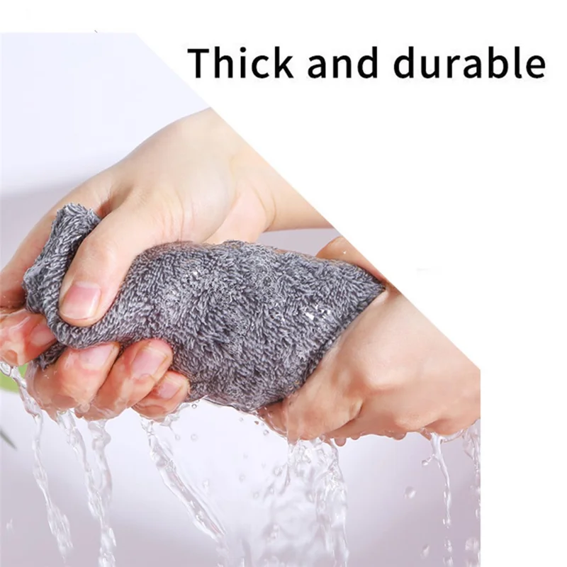 5Pcs 20x20cm Strong Water-Absorbent Thicken Microfiber Rag Home Cleaning Kitchen Dish Washing Towel