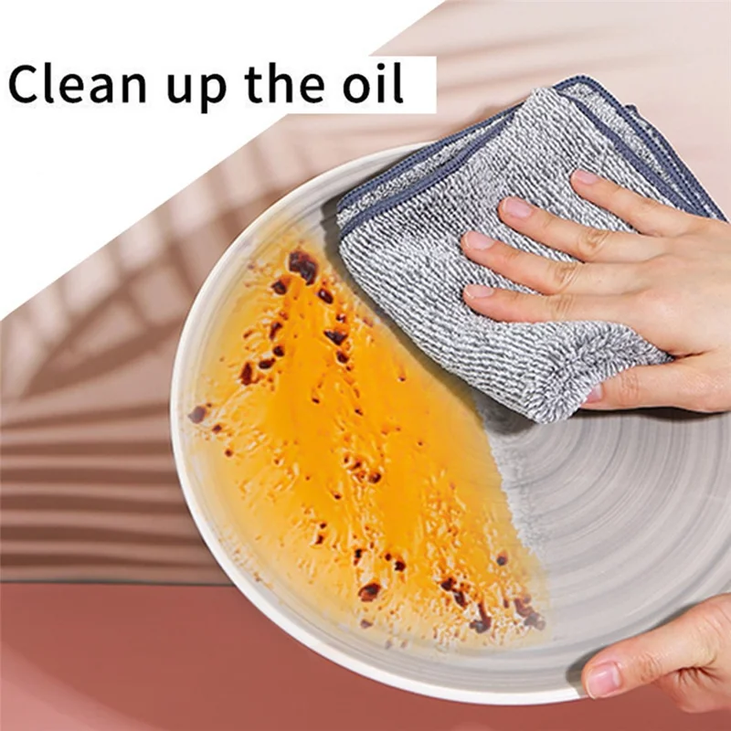 5Pcs 20x20cm Strong Water-Absorbent Thicken Microfiber Rag Home Cleaning Kitchen Dish Washing Towel