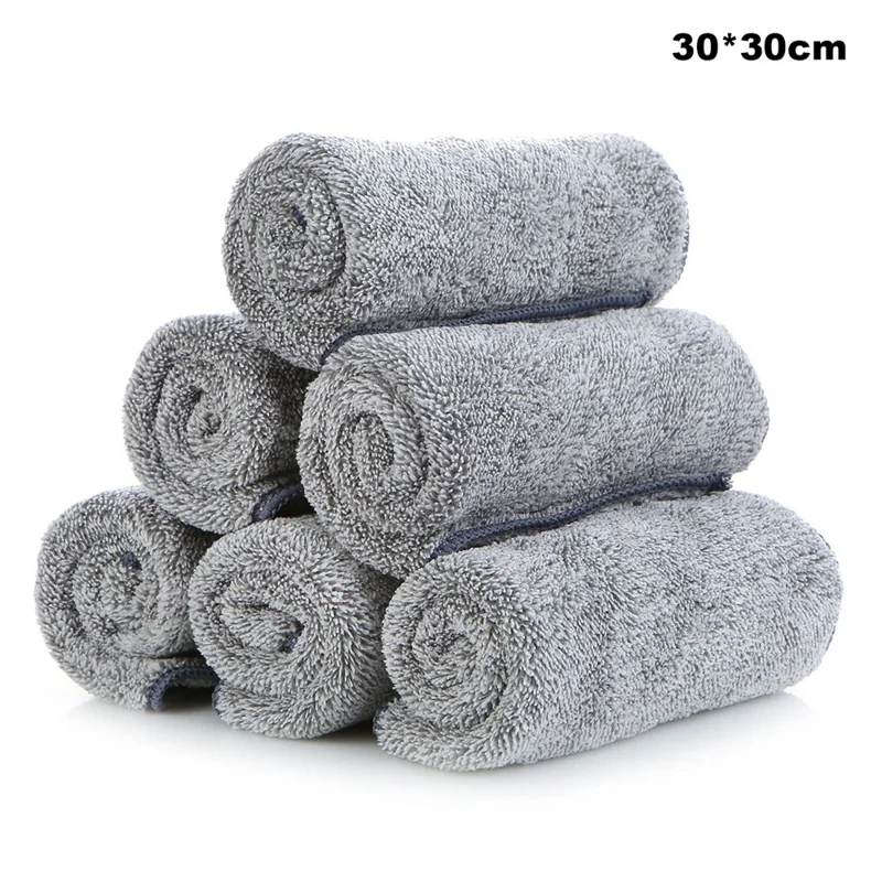 5 piezas de 30x30cm Paño absorbente de agua grueso y fuerte de microfibra para limpieza doméstica, cocina y lavado de platos