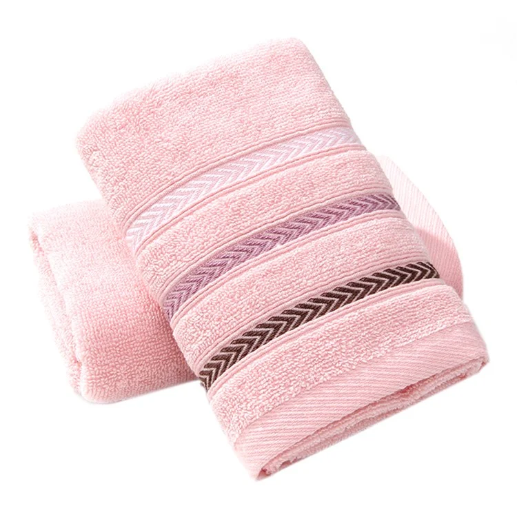 Toalhas de Rosto de Algodão com Padrão de Seta 34x74cm - Rosa