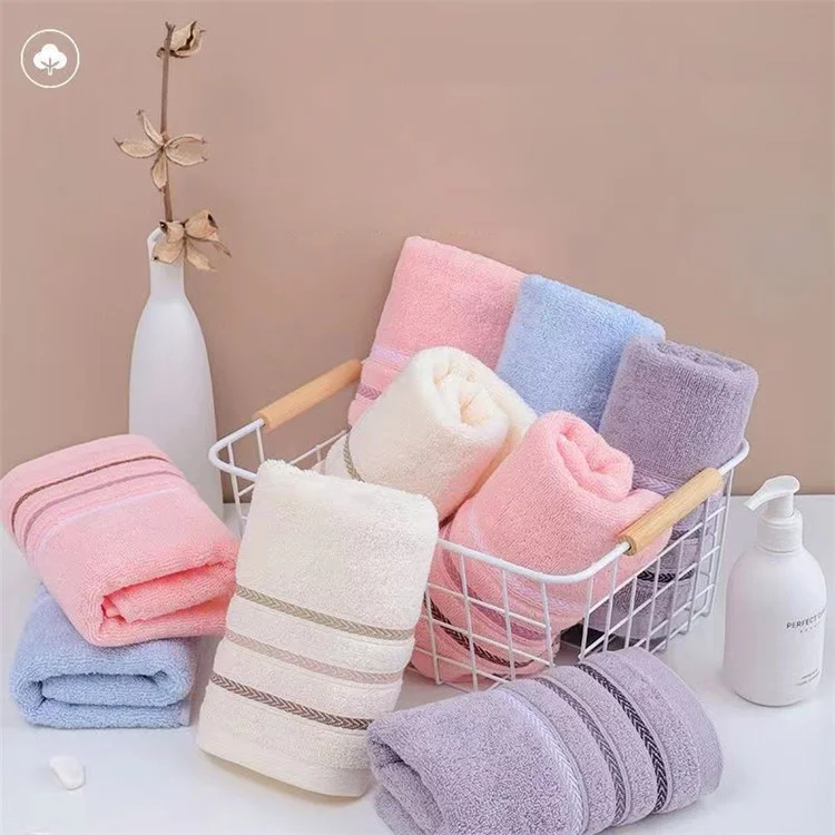 Toalhas de Rosto de Algodão com Padrão de Seta 34x74cm - Rosa