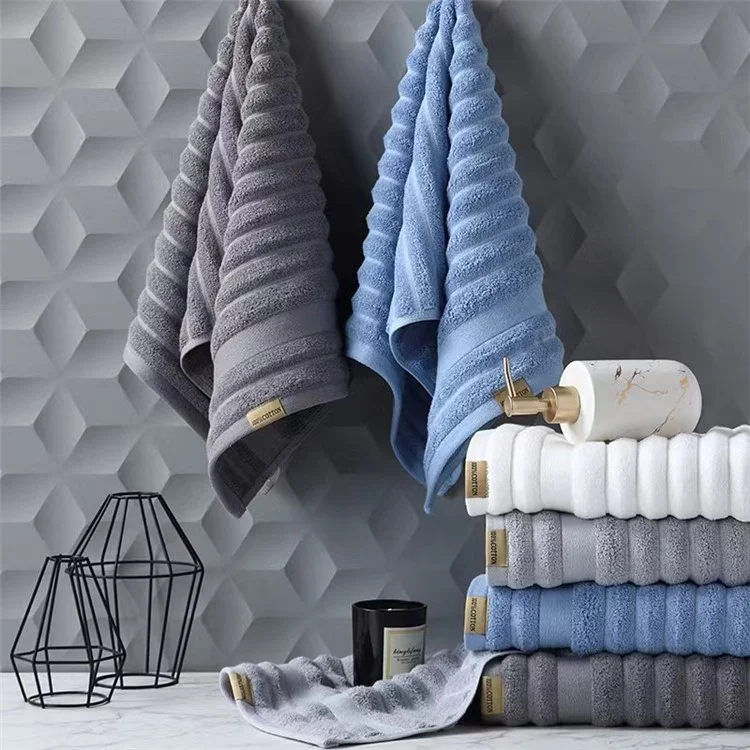 Toalhas de Rosto de Hotel Spa Algodão 34x74cm - Altamente Absorventes - Azul