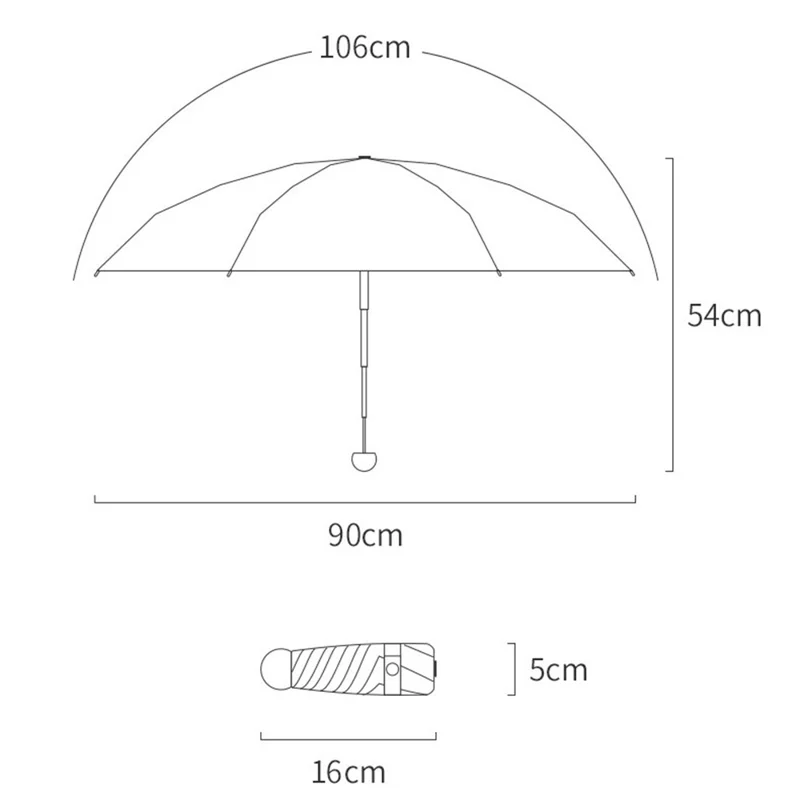 Mini Pocket Black Coating Parasol Sun Protection Rain-proof Six Ribs Umbrella with Capsule Box - Green
