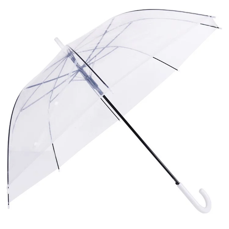 Ombrello curvo in PVC creativo, antivento, trasparente - Trasparente