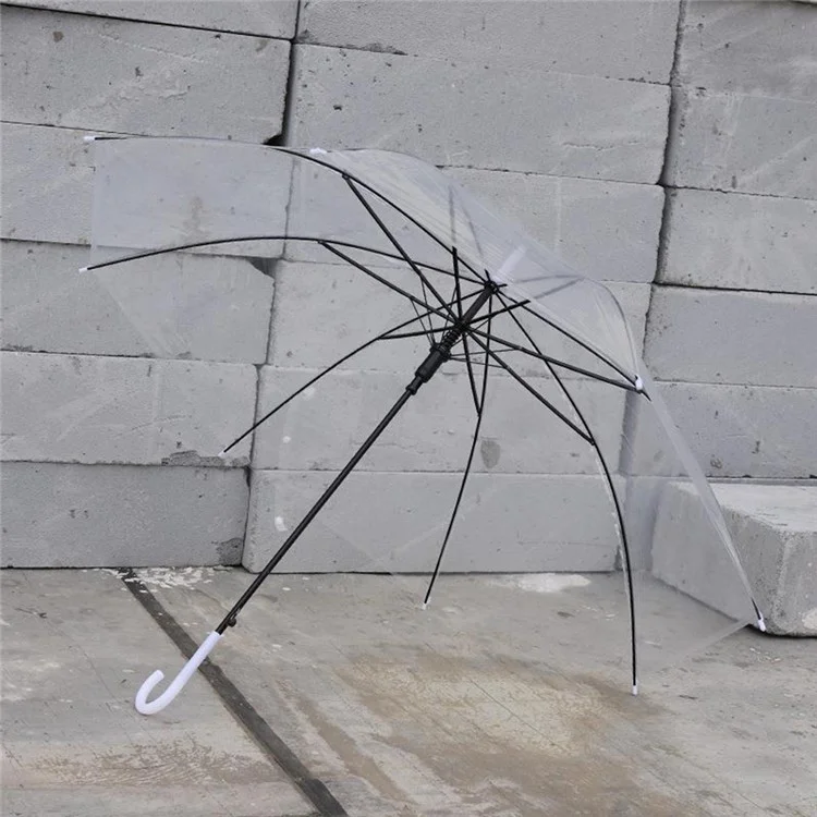 Ombrello curvo in PVC creativo, antivento, trasparente - Trasparente
