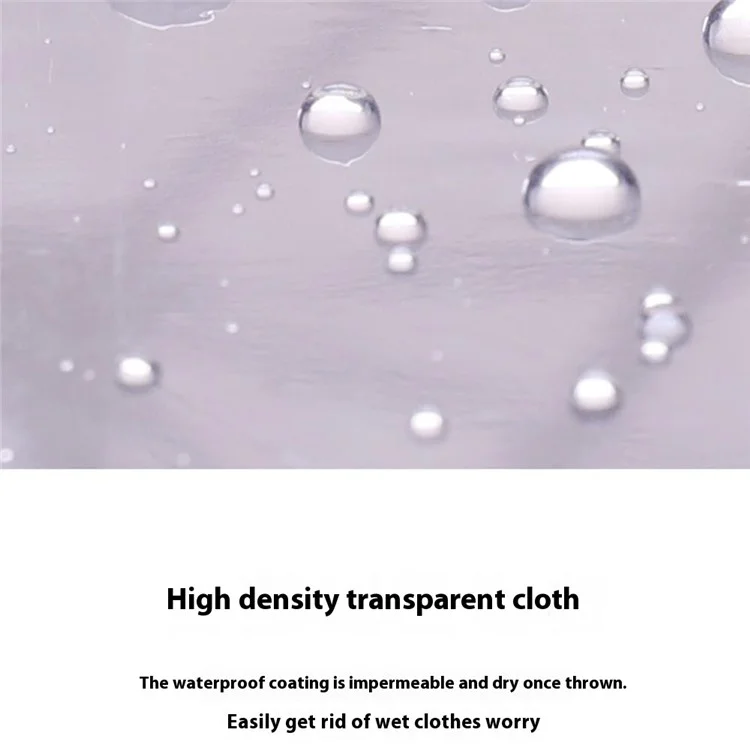 Dot Pattern Creative Curved Handle PVC Umbrella Windproof Straight Umbrella, Random Color - Transparent