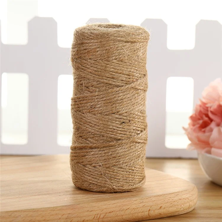 2mm Thickness Natural Jute Wire for Handmade Crafts DIY Projects Hemp Rope, Length: 100m