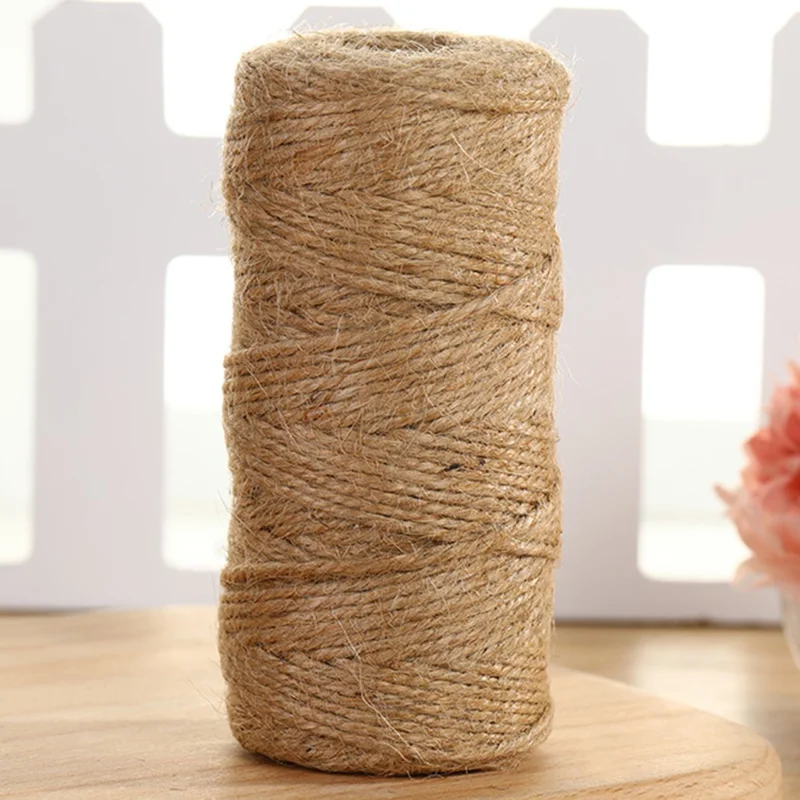 100m Natural Jute String Multi-Purpose DIY Crafts Gift Wrapping Hemp Rope Roll