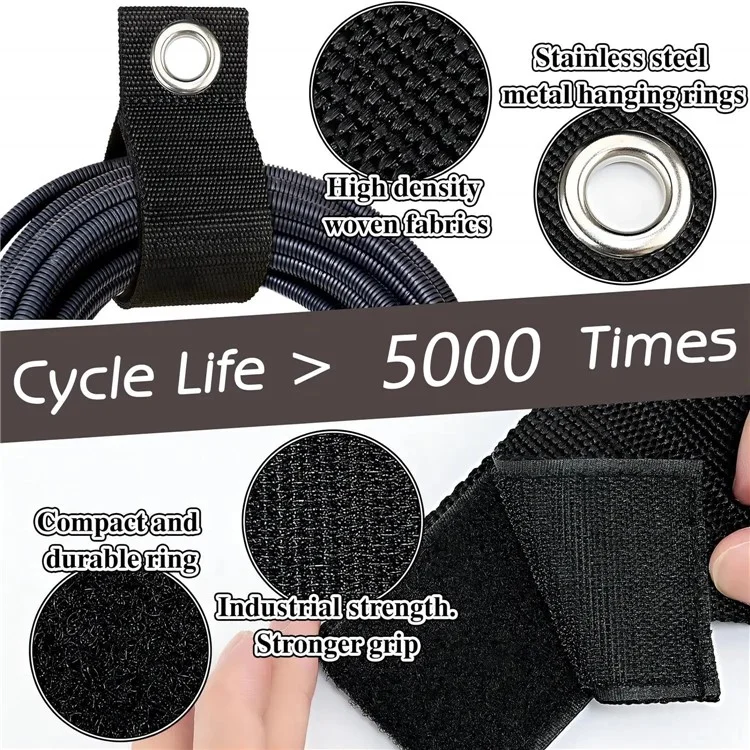 M: 38x260mm Home Tool Room Cord Storage Nylon Strap Heavy Objects Hanging Eyelet Tying Strap