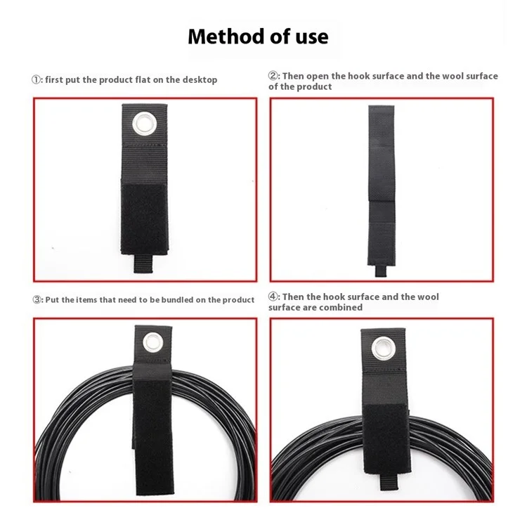 M: 38x260mm Home Tool Room Cord Storage Nylon Strap Heavy Objects Hanging Eyelet Tying Strap