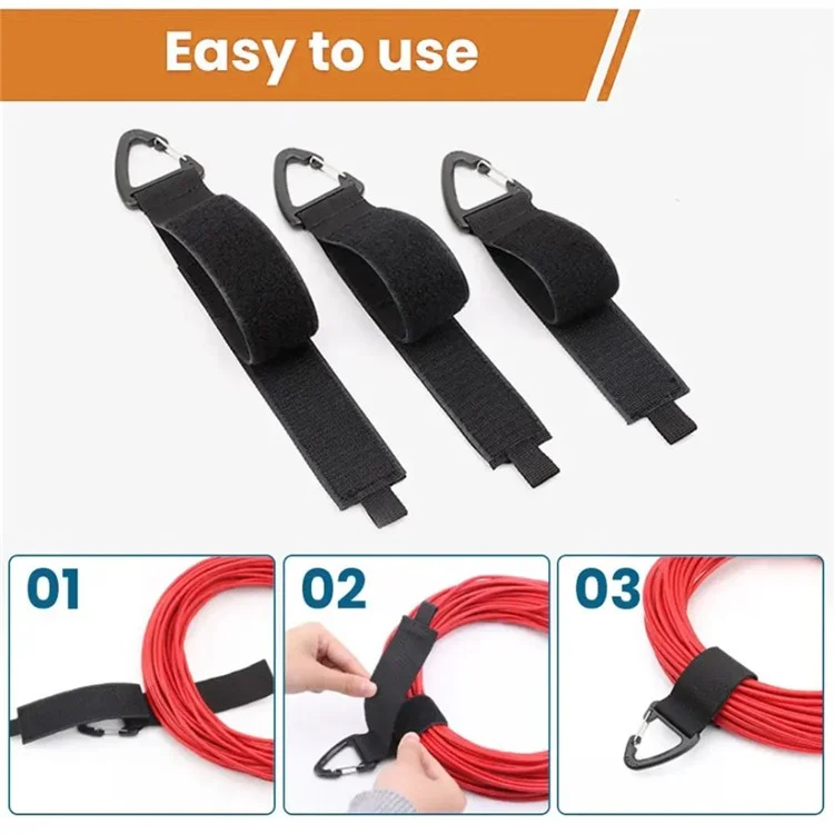 5Pcs Size S Carabiner Design Heavy Objects Tying Hanging Straps Extension Cord Nylon Storage Belt