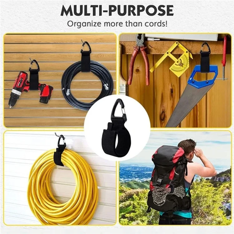 5Pcs Size S Carabiner Design Heavy Objects Tying Hanging Straps Extension Cord Nylon Storage Belt