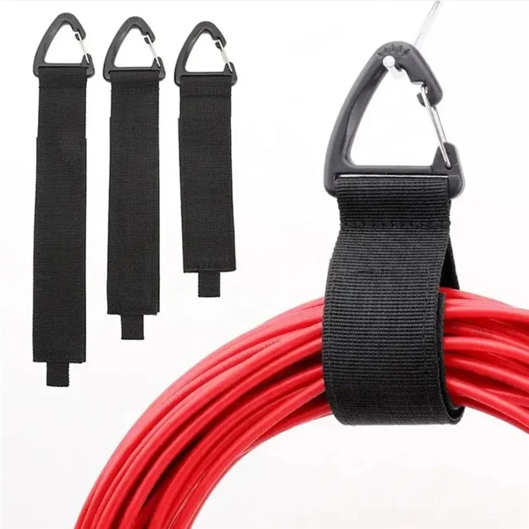 5Pcs Size S Carabiner Design Heavy Objects Tying Hanging Straps Extension Cord Nylon Storage Belt