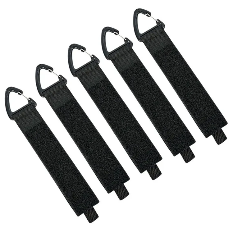 5Pcs Size M Carabiner Design Heavy Objects Tying Hanging Straps Extension Cord Nylon Storage Belt