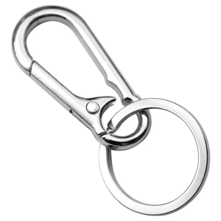 8043 Alloy Car Key Chain Creative Waist Hanging Buckle Safety Anti-Lost Key Chain - Silver