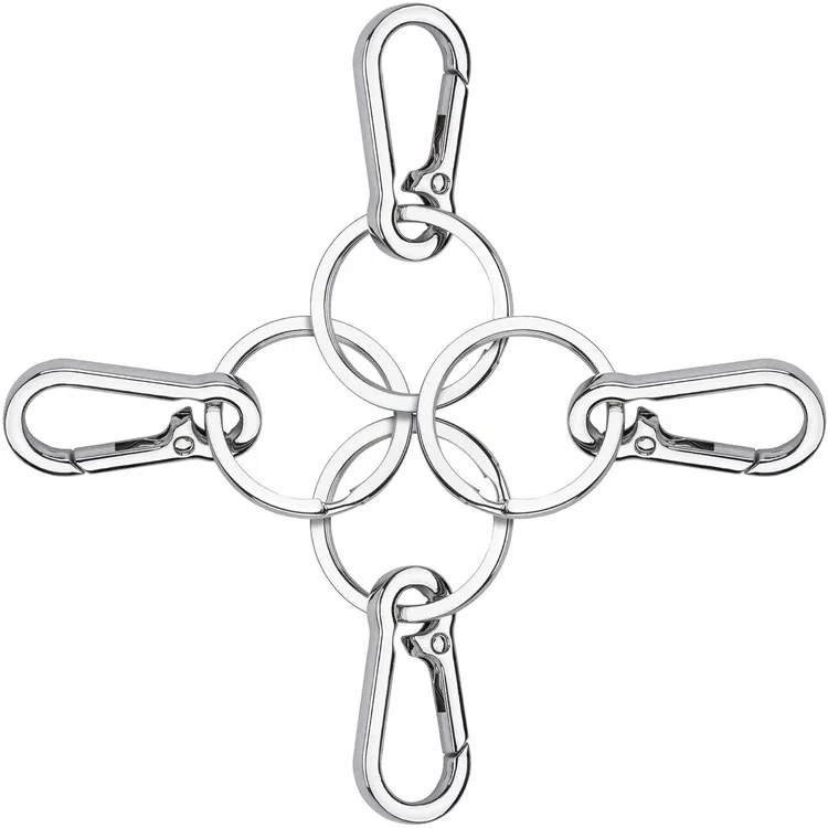8043 Alloy Car Key Chain Creative Waist Hanging Buckle Safety Anti-Lost Key Chain - Silver