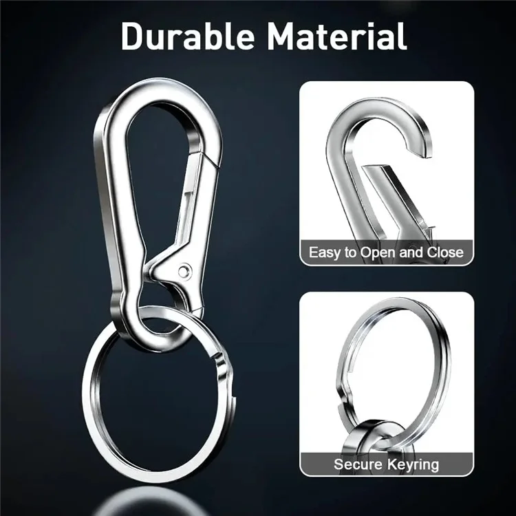 8043 Alloy Car Key Chain Creative Waist Hanging Buckle Safety Anti-Lost Key Chain - Silver