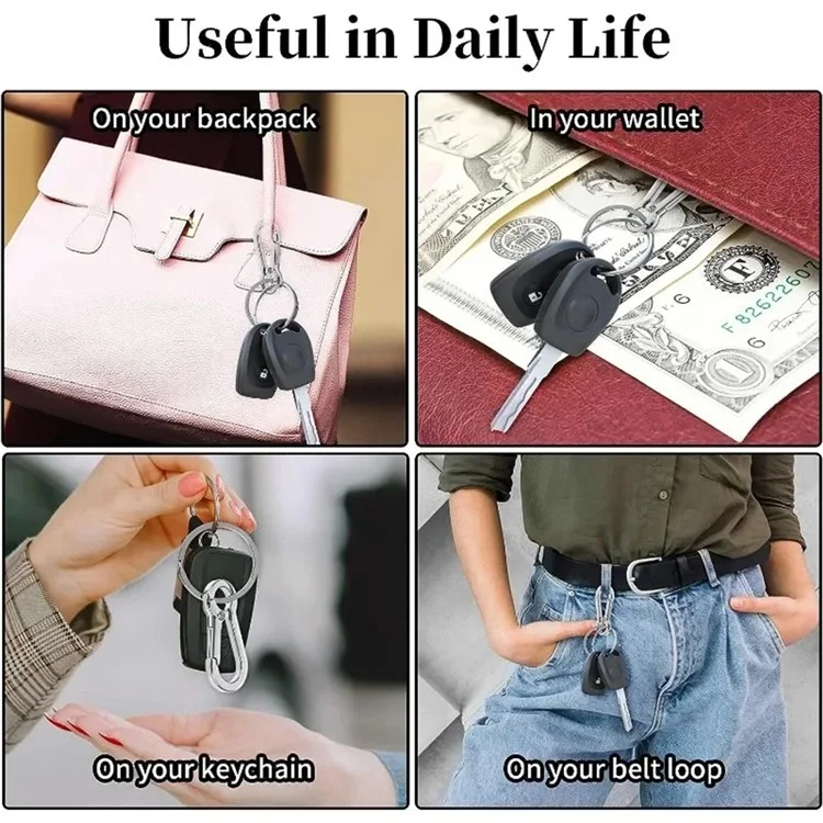 8043 Alloy Car Key Chain Creative Waist Hanging Buckle Safety Anti-Lost Key Chain - Silver