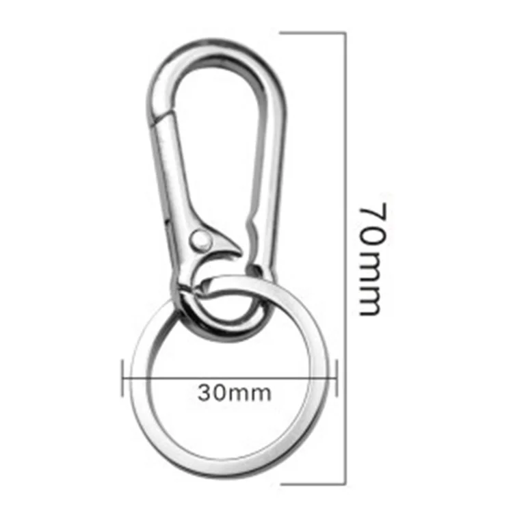 8043 Alloy Car Key Chain Creative Waist Hanging Buckle Safety Anti-Lost Key Chain - Silver