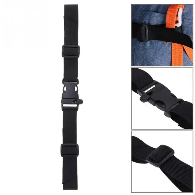 Backpack Shoulder Strap Fixing Insert Buckle Anti-Slip Nylon Strap School Bag Chest Strap DIY Backpack Accessory - Black