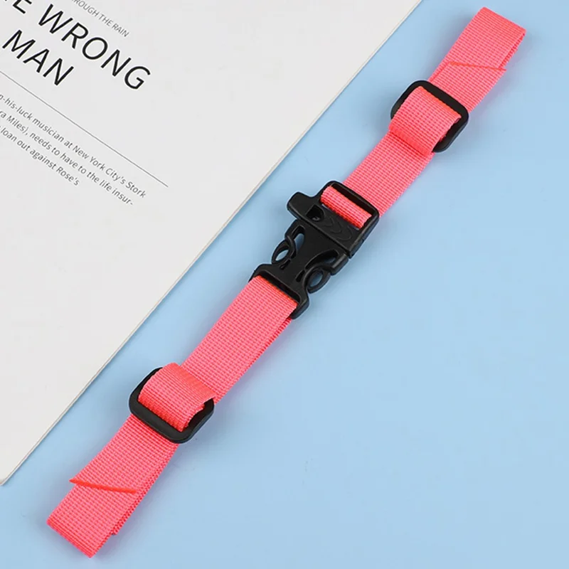 Backpack Shoulder Strap Fixing Insert Buckle Anti-slip Nylon Strap School Bag Chest Strap DIY Backpack Accessory - Pink