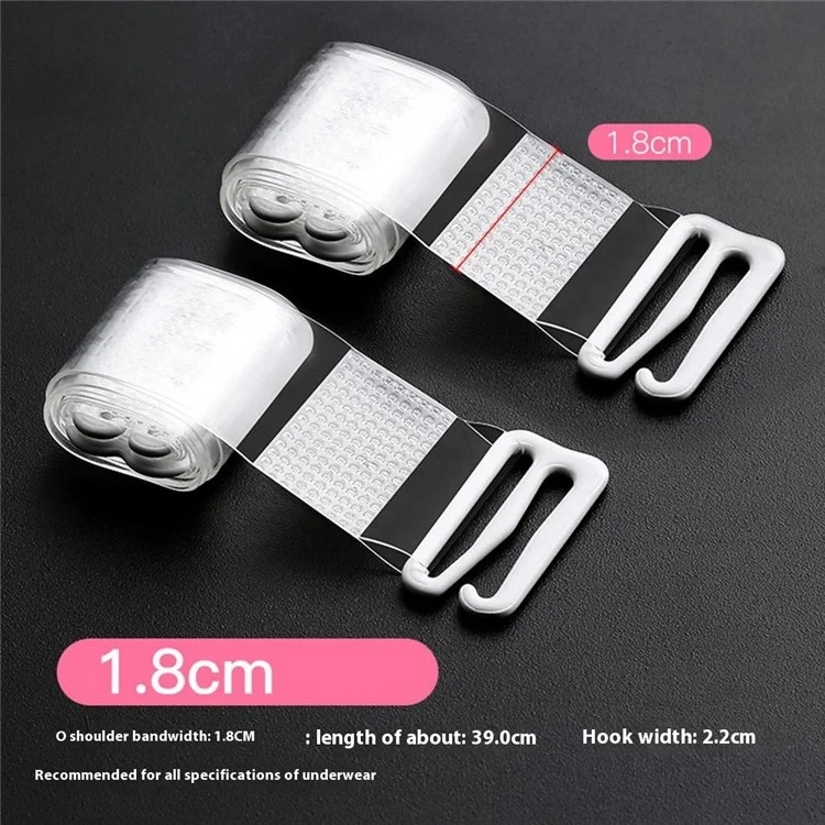 1,8 cm Breite 1 Paar Traaceless Invisible bh Schultergurte Nicht-schlupf-tpu-unterwäsche Bh-träger - Transparent