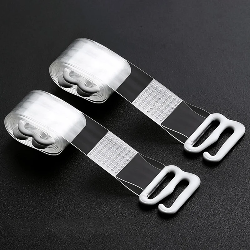 1.2cm Width 1 Pair Traceless Invisible Bra Shoulder Straps Non-Slip TPU Underwear Bra Straps - Transparent