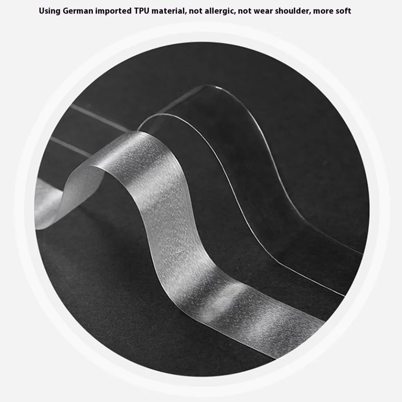 1.2cm Width 1 Pair Traceless Invisible Bra Shoulder Straps Non-Slip TPU Underwear Bra Straps - Transparent