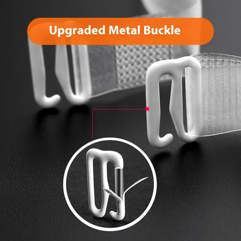 1.2cm Width 1 Pair Traceless Invisible Bra Shoulder Straps Non-Slip TPU Underwear Bra Straps - Transparent