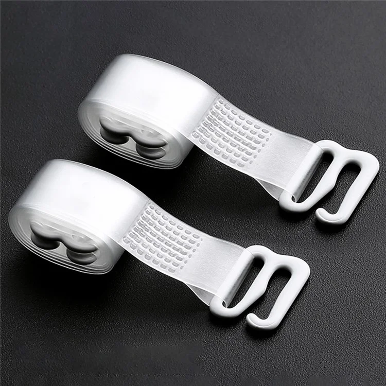 1cm Width 1 Pair Traceless Invisible Bra Shoulder Straps Non-Slip TPU Underwear Bra Straps - Frosted