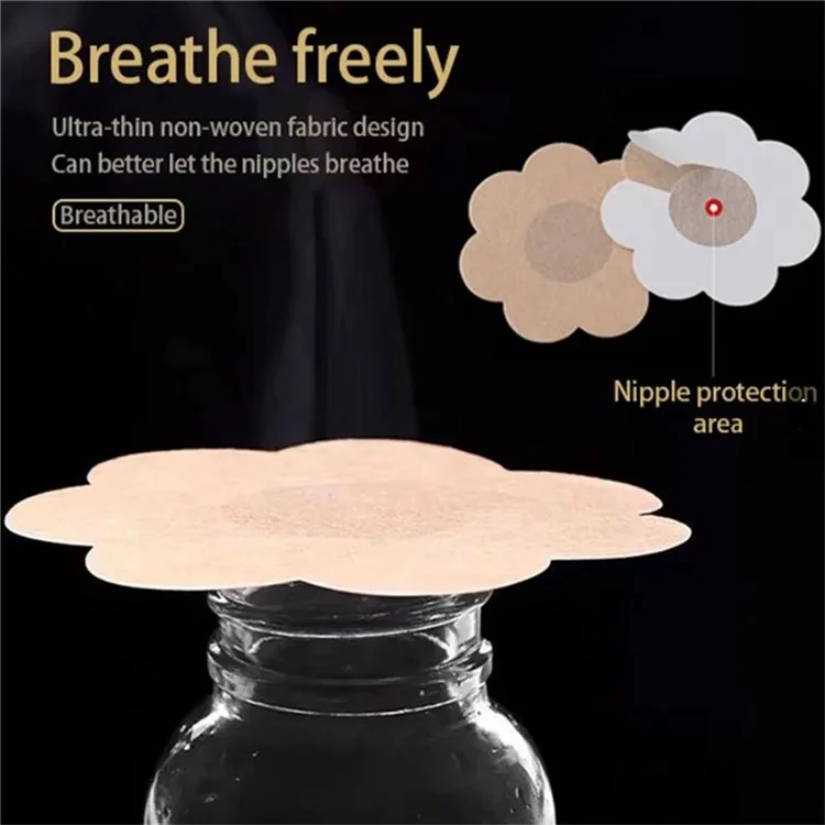 10 Peças de Capa Descartável Não Tecida para Mamilos Femininos, Respirável no Verão, Invisível - Formato Flor
