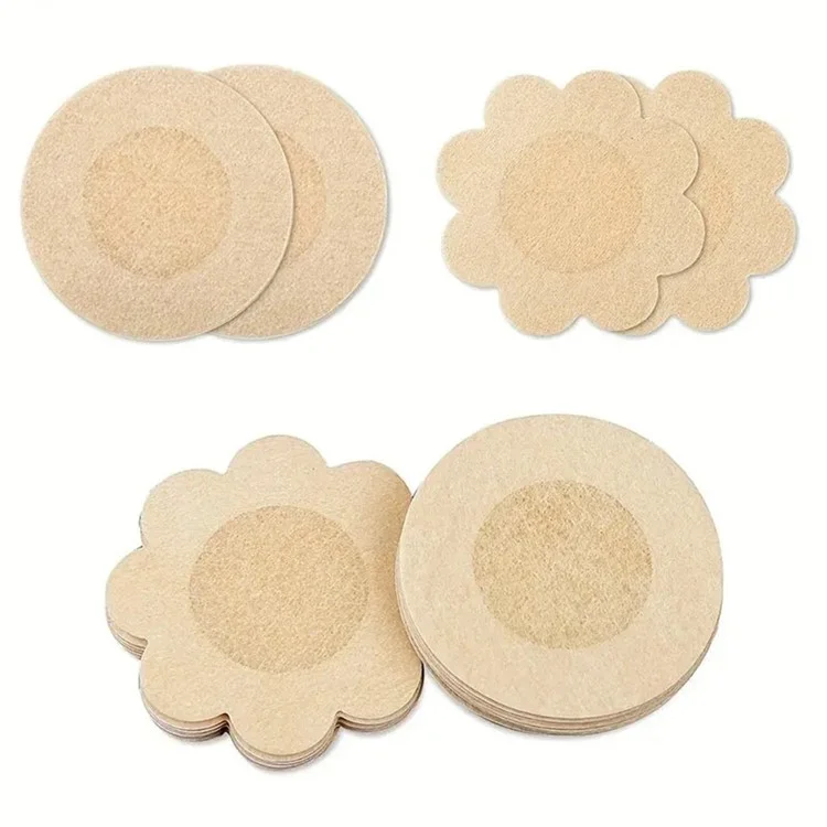 10 Peças de Capa Descartável Não Tecida para Mamilos Femininos, Respirável no Verão, Invisível - Formato Flor