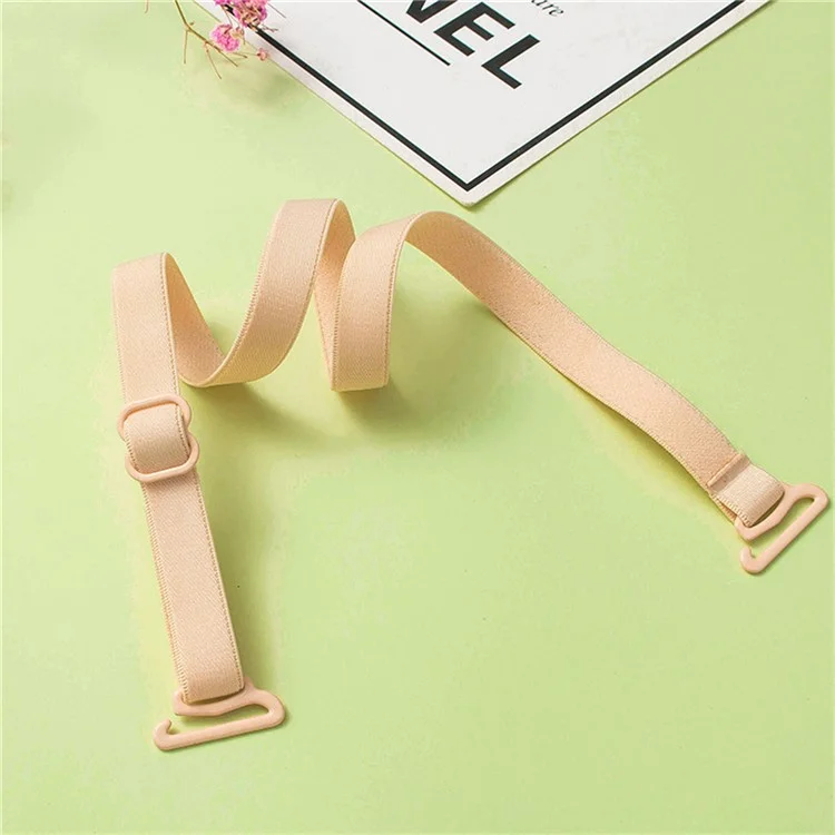 1 Par de Alças de Sutiã Removíveis com Gancho de Metal Elástico, Largura de 1,2 cm - Nude