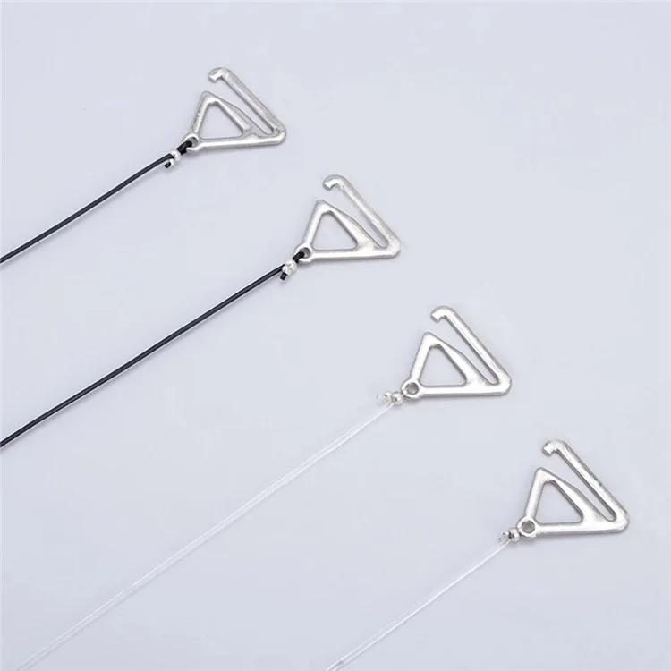 Triangle Hook Round Line Bra Straps Ultra-Thin Invisible Traceless Non-Slip Bra Shoulder Straps - Transparent